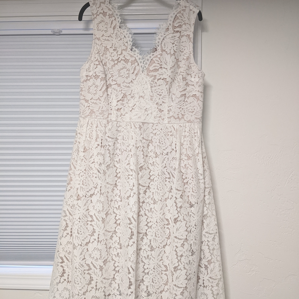 Lulu's Elegant White Lace Dress NWT
